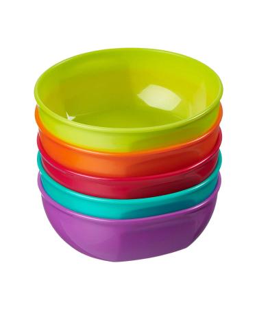 Vital Baby Nourish Perfectly Simple Bowls - 7oz/ 200ml. Baby Weaning and Feeding Bowls - Bright Colours - BPA Phthalate Latex-Free - Durable - Ideal for Toddlers Microwave/Dishwasher Safe 5pk
