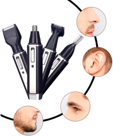 Retoo 4-in-1 Nose Hair Trimmer & Ear Hair Cutter - Precision Trimmer for Noses Ears & Eyebrows - Black | International Shipping - Buy Online on GoSupps.com