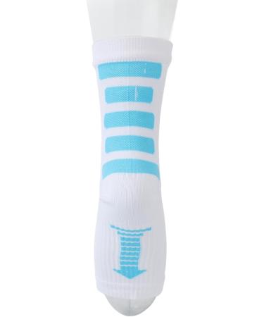 Sports Heel Socks Sectional Compression Restraint Free Foot Sleeves for Athlete (White and Blue) - Buy Online on GoSupps.com