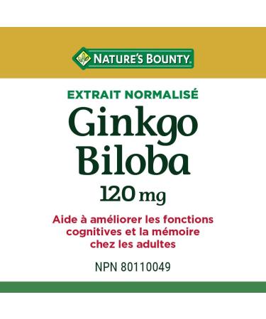 Nature's Bounty Ginkgo Biloba Pills and Herbal Health Supplement Helps Enhance Cognitive Function and Memory 120mg 180 Capsules 180 count (Pack of 1) - Buy Online on GoSupps.com