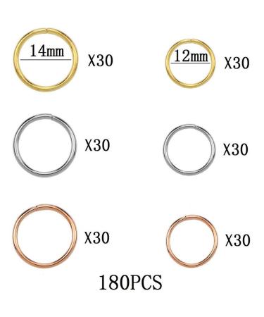 180 Hair Rings Braid Rings - 3 Colors 2 Sizes | Punk Hip Hop DIY Hairstyle Accessories - Buy Online on GoSupps.com
