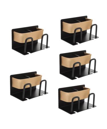 Cabilock 5 pieces Space Vanity Golden Wall Black or shower brush cup wall-toothbrush electrical aluminum bathroom multiangae tooth organizer slots toothbrush/toothpaste/cup