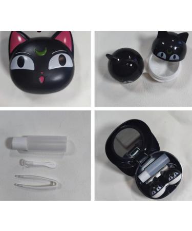 Duehut Anime Cute Cat Contact Lens Container - Portable Travel Box Kit with Cleaner Solution & Tweezers for Home & Office - Buy Online on GoSupps.com