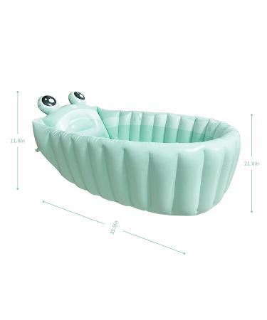 Inflatable Baby Bathtub - Portable Travel Bath Tub for Infants to Toddlers - Foldable Non Slip Spa Tub with Air Pump (Green) - Buy Online on GoSupps.com