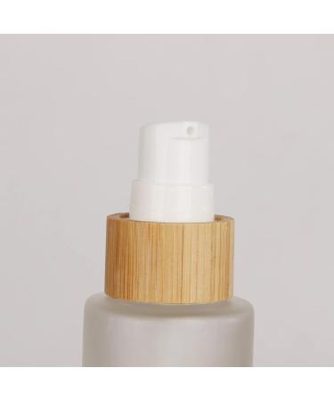 COSIDEA 6 pcs Empty 1oz / 30ml bamboo lids clear glass bottle with lotion pump dispenser refillable emulsion cosmetic cream bottles toiletries refill travel container 30 ml With Lotion Pump - Buy Online on GoSupps.com