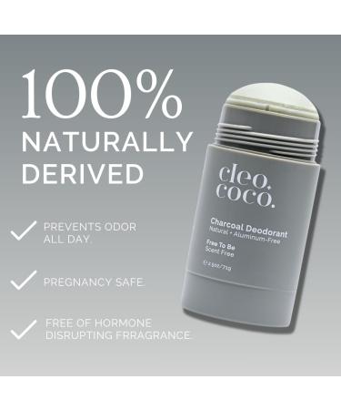Cleo+Coco Natural Deodorant for Women | Aluminum-Free Organic Coconut Oil & Activated Charcoal | 24-Hour Odor Protection | Scent Free | Made in the USA - 2.5oz - Buy Online on GoSupps.com