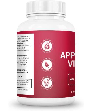 Apple Cider Vinegar Supplement Capsules - 1300mg Extra Strength for Weight Loss & Detox - All Natural Vegan Diet Metabolism Booster - Buy Online on GoSupps.com