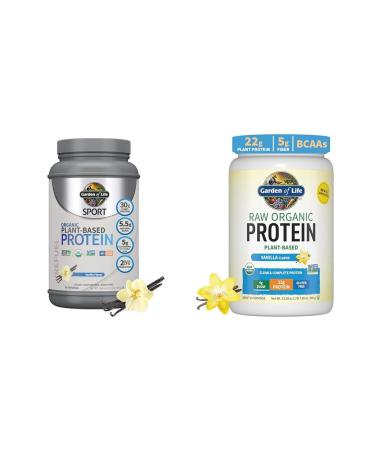 Garden of Life Organic Vegan Sport Protein Powder Vanilla & anilla Protein Powder 22g Complete Plant Based Raw Protein