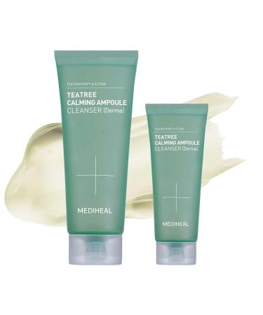 MEDIHEAL Teatree Calming Ampoule Cleanser Special Set (6.76 fl oz + 1.69 fl oz) - Moisture and Calming Synergy with Teatree & Ectoin