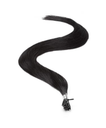 Keratin Pre Bonded I Tip Human Hair Extensions 18" Jet Black (1)
