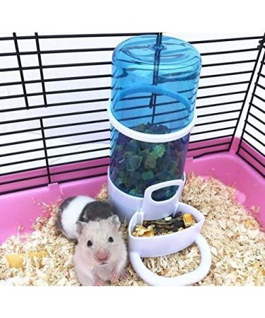 Old Tjikko Pet Feeder Automatic,Bird Hamster Small Animal Feeder, Automatic Feeding Device Dispenser for Hamster Bird Pigeon Parrots Mini Hedgehog with Holder (5.90x2.83x6.10in) Hamster feeder
