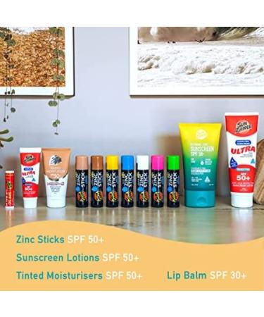 Sun Zapper Zinc Stick Mineral Sunscreen SPF 50+ 4-Pack - Water Resistant, Broad Spectrum Sun Block for Adults & Kids - Made in Australia - Buy Online on GoSupps.com