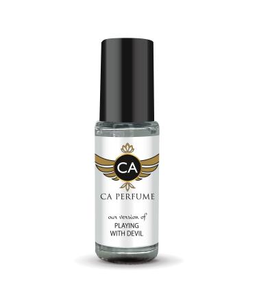 CA Perfume Impression of Playing With Devil For Women & Men Replica Fragrance Body Oil Dupes Alcohol-Free Aromatherapy Sample Travel Size Concentrated Long Lasting Attar Roll-On 0.14 Fl Oz/4ml-X1