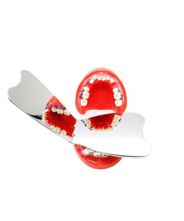 Dental Orthodontic Intraoral Mirror Ortho Lab Instruments Photographic Mirrors Double Side Photographic Reflector Anti- sctraching Surface Rhodium Plated