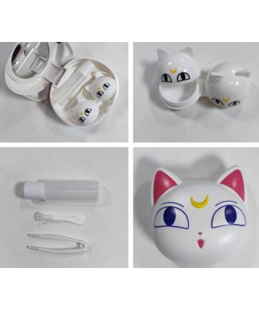 Duehut Anime Cute Cat Contact Lens Container - Portable Travel Box Kit with Cleaner Solution & Tweezers for Home & Office - Buy Online on GoSupps.com