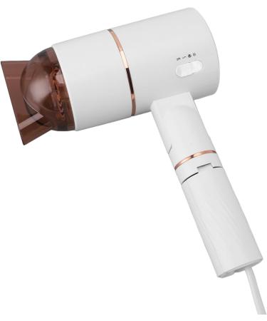 1000W Foldable Hair Dryer Negative Ionic Compact Desktop Dryer with 3 Gears ABS Material Ivory White Golden with Bracket Triangle Support (US Plug 110V) - Buy Online on GoSupps.com