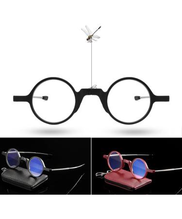 Folding Reading Glasses Blue Light Blocking Computer Reader Metal Round Frame Anti Eyestrain Eyeglasses(Couleur:Red Grandeur:2.5x) - Buy Online on GoSupps.com