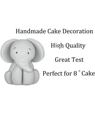 Personalised Elephant Cake Topper - Edible Fondant Safari Jungle Cupcake Decorations with an Edible Glue - Kids Birthday Supplies - Buy Online on GoSupps.com
