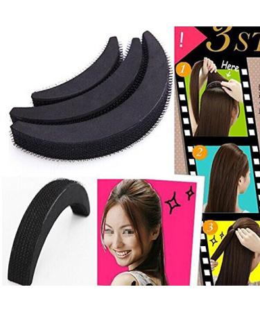 3 Moon-Shaped Foam Hair Cushions - Volume Boosting Hair Accessories for Women & Girls | Black - Buy Online on GoSupps.com