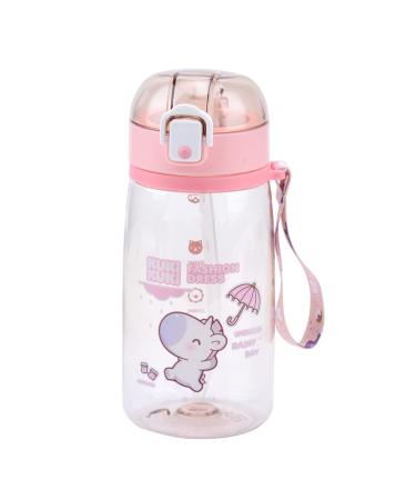 Unicorn Water Bottles for Girls Cup with Straw and Safety Lock Pink Outdoor Indoor Water Bottle 400ML/13.5oz for school kids girl unicorn lover  (Transparent)