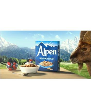 Alpen No Added Sugar Muesli - High in Fibre - Low in Saturated Fat - Blend of Wholegrain Oats & Wheat - 1.1kg - Buy Online on GoSupps.com