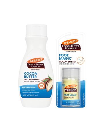 Palmers Cocoa Butter Body Care Set | Body Lotion 250ml | Foot Magic Repair Stick 25g
