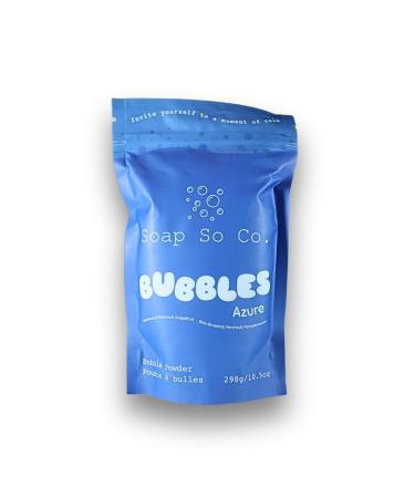 Soap So Co. Bubble Bath Powder Azure - Sandalwood Patchouli and Grapefruit Scent | Long-lasting Bubbles | Vegan | Paraben free | Phthalate free | Cruelty free | Made in Canada | 298g