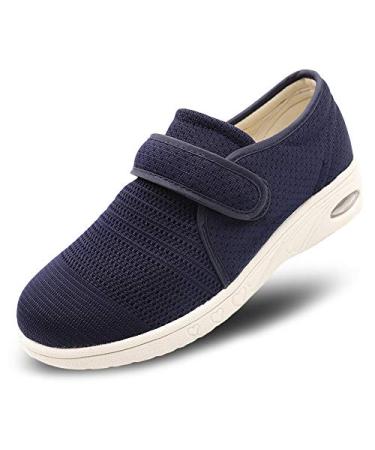 Orthoshoes Womens Edema Shoes Mesh Breathable Lightweight Walking Sneakers Air Cushion for Diabetic Elderly Swollen Feet Plantar Fasciitis 8 Navy