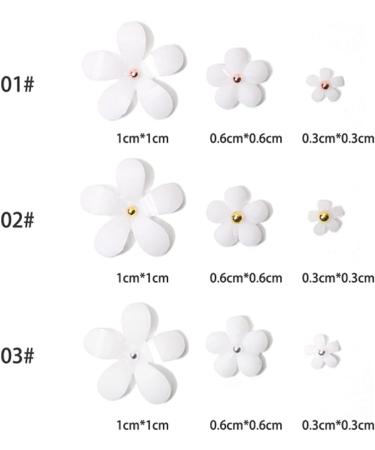 Sanwood White Blossom Five Petal Flower Charms - Nail Art Decoration & DIY Crafts Accessory - Buy Online on GoSupps.com
