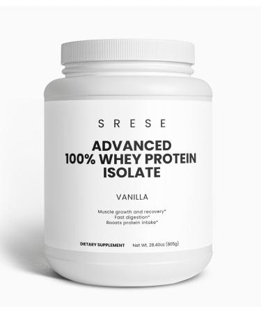 Advanced 100% Whey Protein Isolate - Vanilla - 24 Servings - Vegetarian - Non GMO