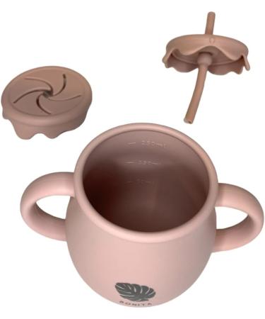 Bonita Silicone Sip-n-Snack Cup | 100% Food-Grade | 2-in-1 Transition Cup for Baby & Toddler | Leak-Proof, Dishwasher & Microwave Safe | Light Pink - Buy Online on GoSupps.com