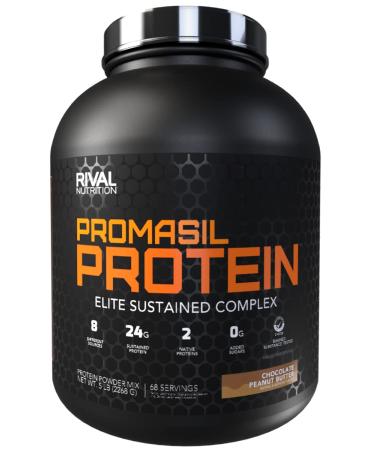Rivalus Promasil Chocolate Peanut Butter 5lb - 8-Source Protein Blend Including Native Whey Isolate Native Micellar Casein Egg Sustained Delivery Clean Nutrition Profile No Banned Substances