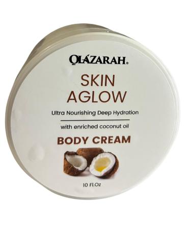 OLAZARAH Coconut Body Cream w/Ultra Nourishing Deep Hydration for Lasting Moisture Smoothness Silky Soft Skin: Infused with Organic Coconut oil 10 Fl. oz.