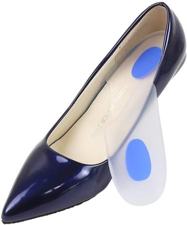 Cushion Pads Heel Inserts - Extra Soft Silicone Heel Protectors for Pain Relief & Shock Absorption | Men s Breathable Sports | Medium Transparent Blue Core - Buy Online on GoSupps.com