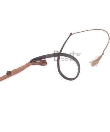 9ft 8 Plait Natural Tan Brown Leather Bullwhip | Indiana Jones Style Cowhide Whip - Buy Online on GoSupps.com