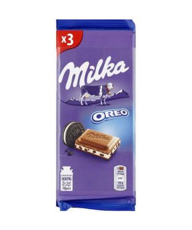 Milka Milk Chocolate Bar with Oreo filling - Pack of 3 x 100g bars
