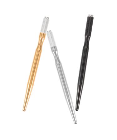 BELLIFFY 3pcs Eyebrow Pencil Tattooing Needle Holder Eyebrow Accessory Microblading Brow Pen Aluminum
