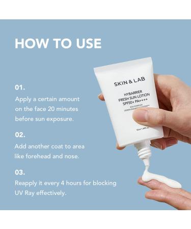 Buy SKIN&LAB Hybarrier Fresh Sun Lotion Set of 2 | SPF 50+ PA+++ Chemical Sunscreen | 1.69 fl oz (2 PC) - Best International Shipping - Buy Online on GoSupps.com