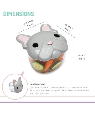 Melii 10200 French Bulldog Snack Storage Container - Grey Plastic Pet Food Storage for Dogs | Best International Shipping - Buy Online on GoSupps.com
