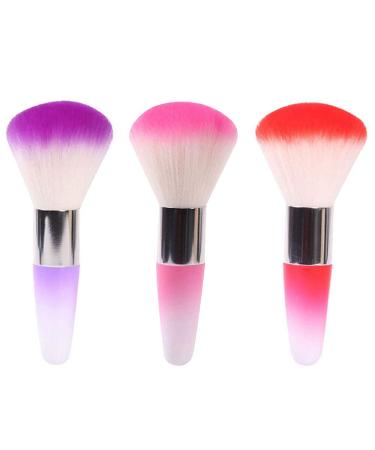 MWoot 3 pieces nail art dust removered brushes nail brush for cleaning make-up brush softly multifunctional brush (red pink purple) - Buy Online on GoSupps.com