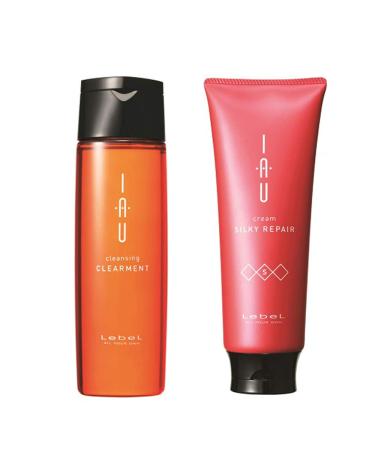 Lebel IAU Cleansing Clearment Hair Shampoo 200ml & Lebel IAU Silky Repair Hair Treatment 200ml Set