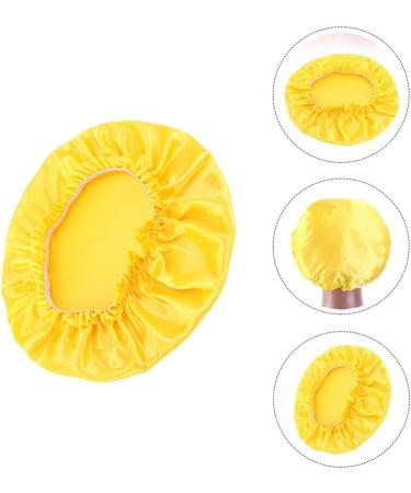 Satin Sleeping Cap Set | Shower & Chemotherapy Hair Cover Bonnet | Hair Loss & Salon Beauty Caps - Yellow (2 Pcs) - Buy Online on GoSupps.com