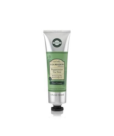 A La Maison Peppermint Tea Tree Foot Cream Lotion for Dry Skin - Traditional French Natural Hand and Foot Lotion (1 Pack  5 oz Bottle)