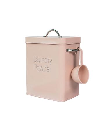 Laundry Detergent Powder Storage Tin Box Washing Powder Bucket Laundry Detergent Container Modern Laundry Detergent Dispenser Detergent Bin with Scoop Laundry Room Accessories Pink