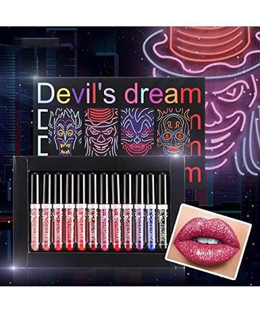 Dulele Lipstick Set - 12 Shiny Waterproof Colors | Long-Lasting Metallic & Matte Lip Gloss | Perfect for Halloween & Festivals | International Shipping - Buy Online on GoSupps.com