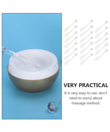 Lurrose Facial Roller with 20 Pcs Reusable Spatulas - Face Mask, Cream, and Makeup Scoop for Lotion Jars - Transparent Mini Spatula Set - Buy Online on GoSupps.com