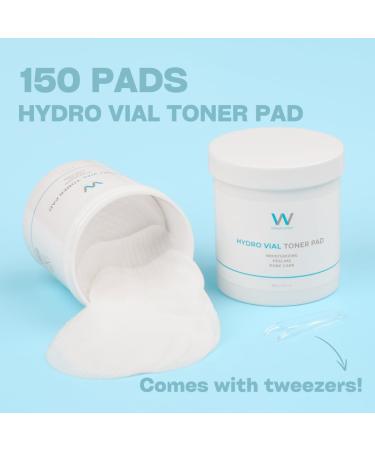 Hydro Vial Toner PAD - 150 Pieces | Vegan Hydrating Toner with PHA & BHA | Pore Care & Skin Soothing | Tea Tree & Hyaluronic Acid - Buy Online on GoSupps.com