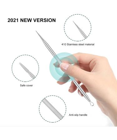 Blackhead Remover 2 PCS Pimple Popper Tool Stainless Steel Pimple Extractor Blackhead Removal Tool Risk Free Treatment for Blemish Whitehead Popping Blemish - Buy Online on GoSupps.com