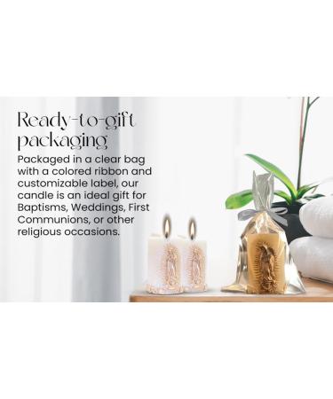Virgen De Guadalupe Scented Candle - Rose Fragrance | Religious Prayer Candle for Baptism Wedding & Gifting - Elegant White & Gold Design - Buy Online on GoSupps.com
