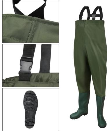 ANSOBEA Waders for Men - Waterproof Fishing Pants with Boots Neoprene 70D Nylon Ideal for Fishing Farms & Construction (Size 42/43L Green) - Buy Online on GoSupps.com